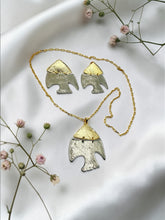 Load image into Gallery viewer, Large fish gold and silver earrings Sea Collection
