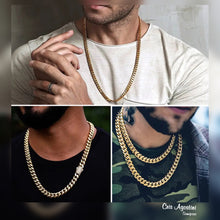 Load image into Gallery viewer, Highly Polished 10mm Gold Plated studded clasp Men&#39;s Cuban Chain
