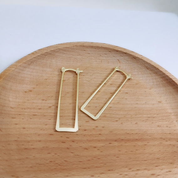 Thin rectangular hoop earring