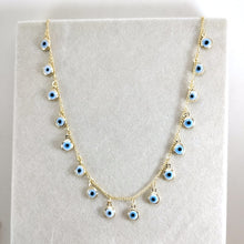 Load image into Gallery viewer, Greek eye pendant choker necklace
