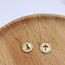 Load image into Gallery viewer, Delicate Scapular Necklace Nossa Senhora
