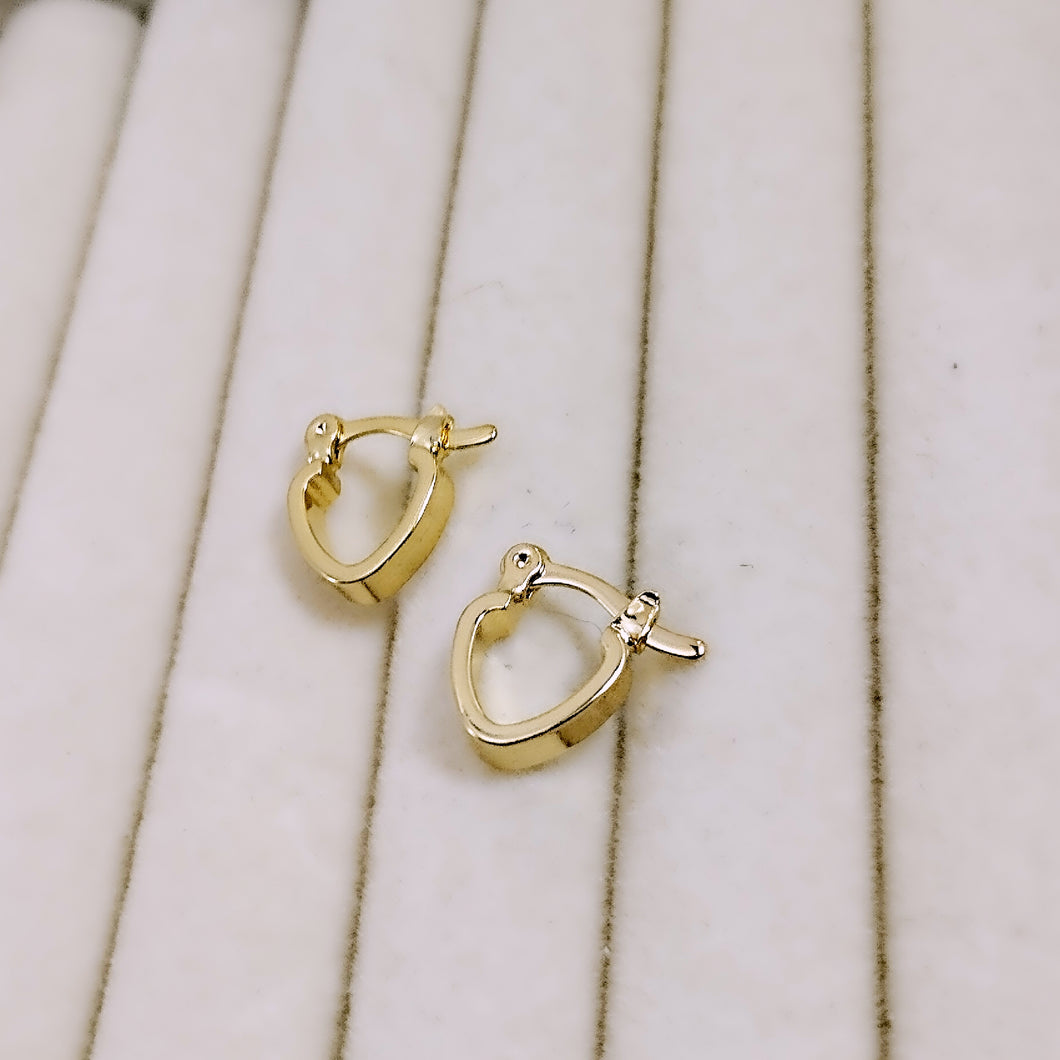 Small heart shape hoop earrings