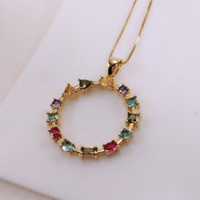 Load image into Gallery viewer, Colorful Zirconias Mandala Necklace
