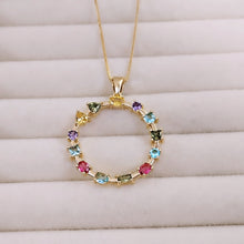 Load image into Gallery viewer, Colorful Zirconias Mandala Necklace
