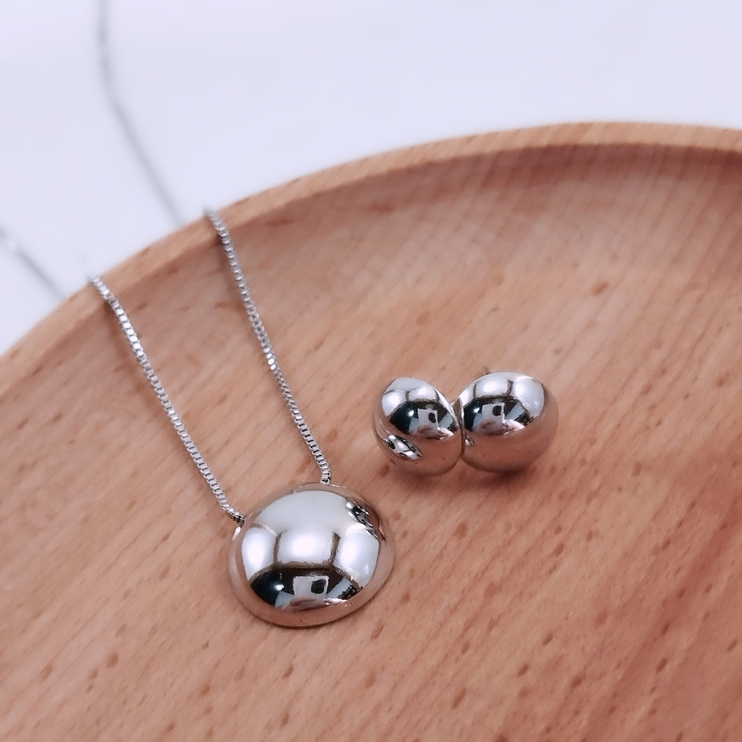 Plain button jewelry Set