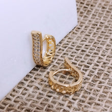 Load image into Gallery viewer, Flat cz  hoop raised in front earrings
