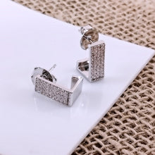 Load image into Gallery viewer, Basic bent studded square earrings
