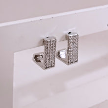 Load image into Gallery viewer, Basic bent studded square earrings
