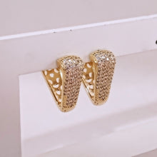 Load image into Gallery viewer, Triangle cz studded front earrings
