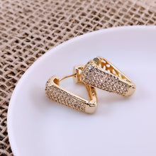 Load image into Gallery viewer, Triangle cz studded front earrings
