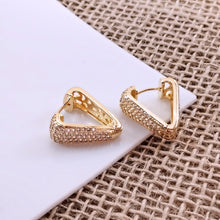 Load image into Gallery viewer, Triangle cz studded front earrings
