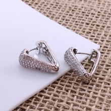 Load image into Gallery viewer, Triangle cz studded front earrings
