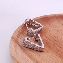 Load image into Gallery viewer, Triangle cz studded front earrings
