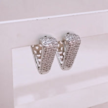 Load image into Gallery viewer, Triangle cz studded front earrings
