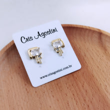 Load image into Gallery viewer, Key square cz earrings
