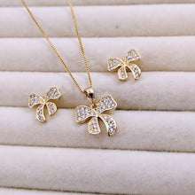 Load image into Gallery viewer, Delicate bow set microzirconia
