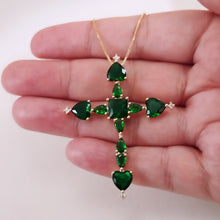 Load image into Gallery viewer, Crystal cross necklace heart end

