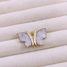 Load image into Gallery viewer, Studded cz butterfly different sides earrings
