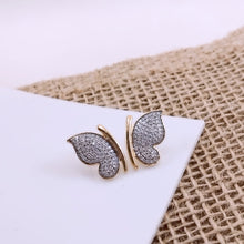 Load image into Gallery viewer, Studded cz butterfly different sides earrings
