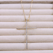 Load image into Gallery viewer, Thin micro cz cross Necklace
