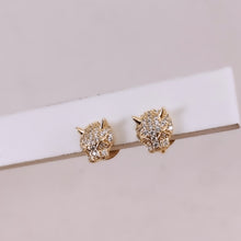 Load image into Gallery viewer, Small tiger earrings studded cz
