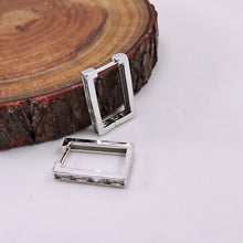 Load image into Gallery viewer, Rectangular hoop cz earrings
