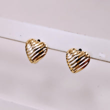 Load image into Gallery viewer, Hollow stripes heart hoop earrings
