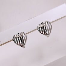 Load image into Gallery viewer, Hollow stripes heart hoop earrings
