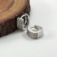 Load image into Gallery viewer, Small flat  cz earrings
