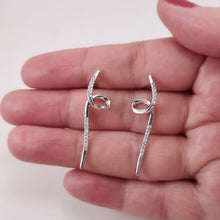 Load image into Gallery viewer, Twisted studded micro zirconia earrings
