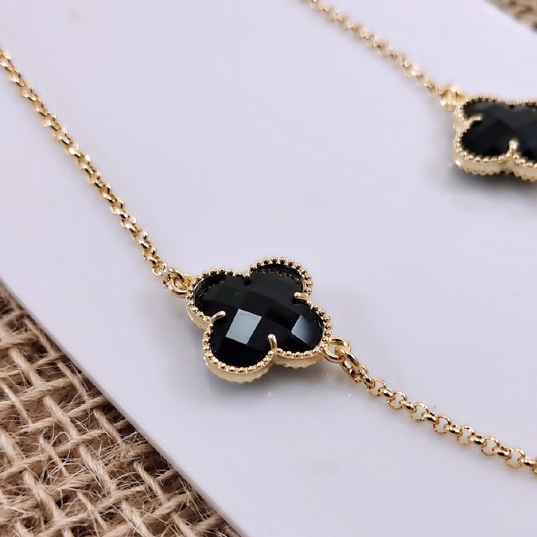 Long clover Van Cley crystal  necklace