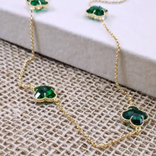 Load image into Gallery viewer, Long clover Van Cley crystal  necklace
