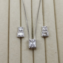 Load image into Gallery viewer, Rectangle double earrings princess set
