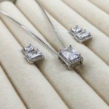 Load image into Gallery viewer, Rectangle double earrings princess set
