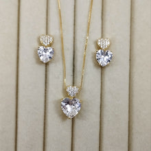 Load image into Gallery viewer, Crystal cz double heart set
