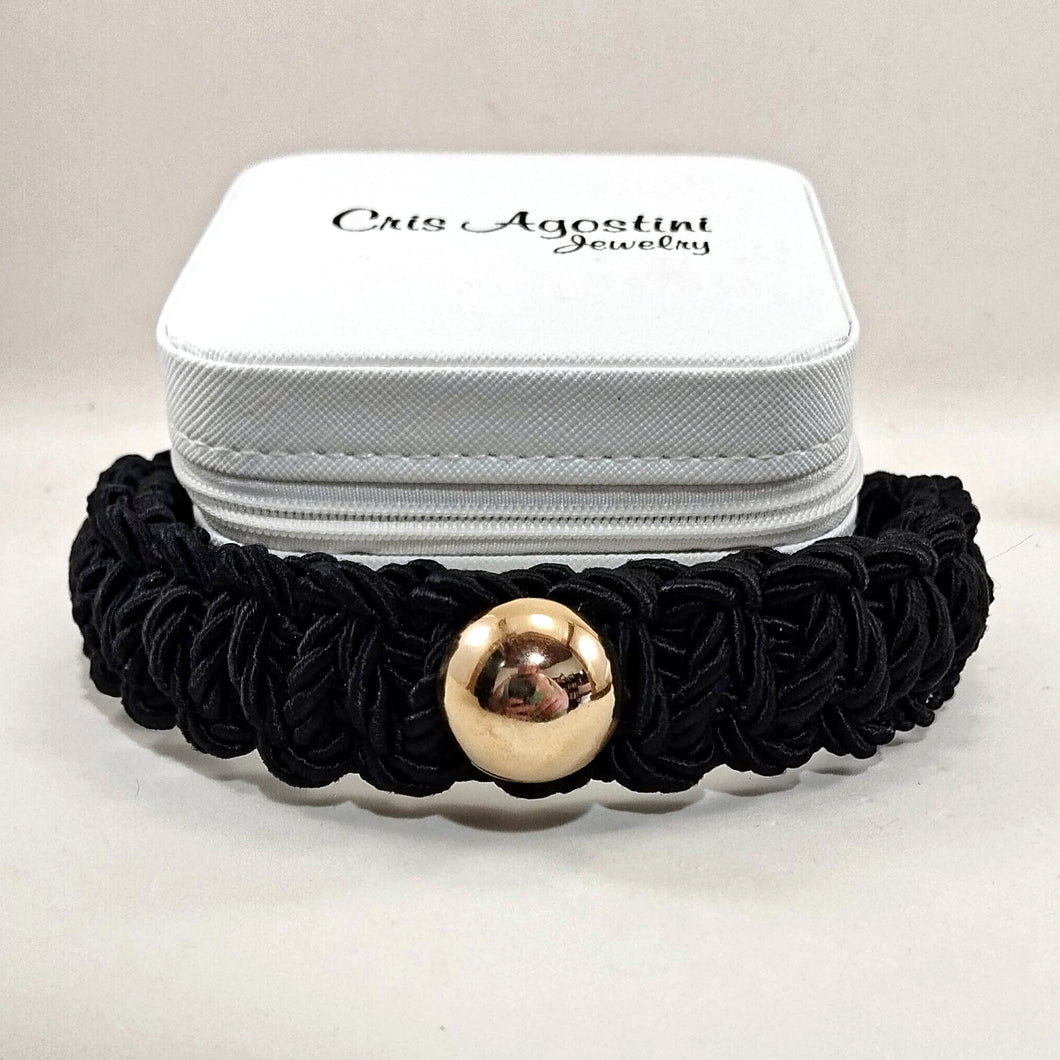 Black macramé choker necklace