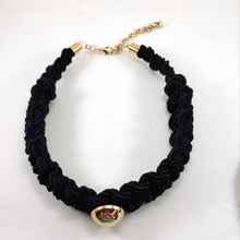 Load image into Gallery viewer, Black macramé choker necklace
