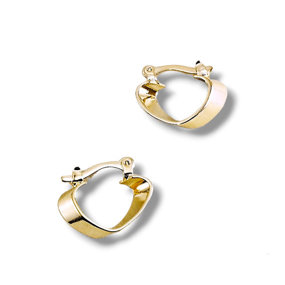 Slanted heart hoop earrings