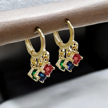 Load image into Gallery viewer, Colorful hoop earrings 3 pendants
