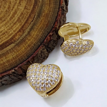 Load image into Gallery viewer, Heart clip-on earring cz
