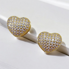 Load image into Gallery viewer, Heart clip-on earring cz
