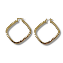 Load image into Gallery viewer, Medium rhombus thick hoop earrings
