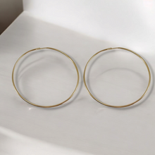 Load image into Gallery viewer, Basic thin maxi hoop 2.5&#39; diameter earrings
