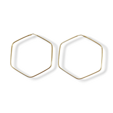 Load image into Gallery viewer, Large hexagonal hoop earrings
