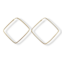 Load image into Gallery viewer, Large diamond square hoop earrings
