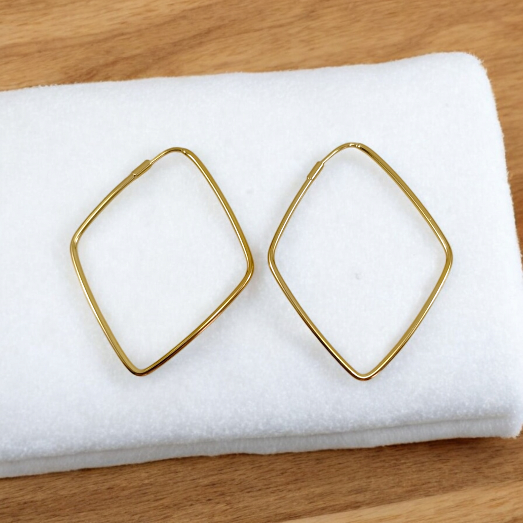 Medium diamond hoop earrings