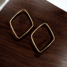 Load image into Gallery viewer, Medium diamond hoop earrings
