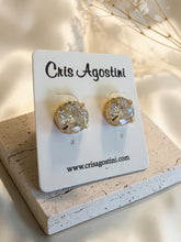 Load image into Gallery viewer, Round brilliant crystal stud earrings medium
