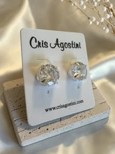 Load image into Gallery viewer, Round brilliant crystal stud earrings medium
