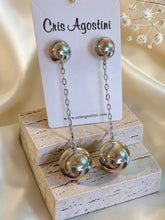 Load image into Gallery viewer, Polished sphere chain drop earrings
